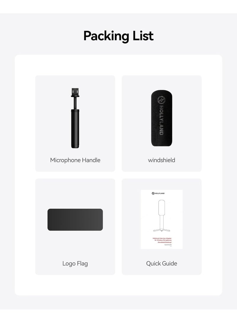 هولي لاند هوليلاند محول المقابلات للميكروفونات اللاسلكية للاستخدام اليدوي والمكتبي متوافق مع ميكروفونات LARK للسيريس للبودكاست والبث المباشر وتسجيل الاستوديو - Image 3